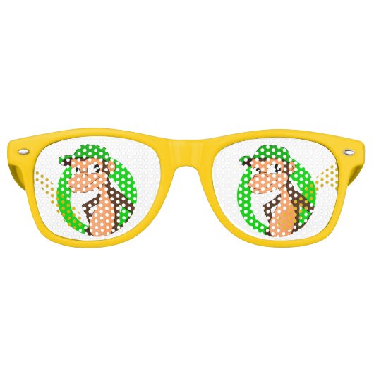 Lunettes de soleil rétro de dessin animé Chimp (Devant)