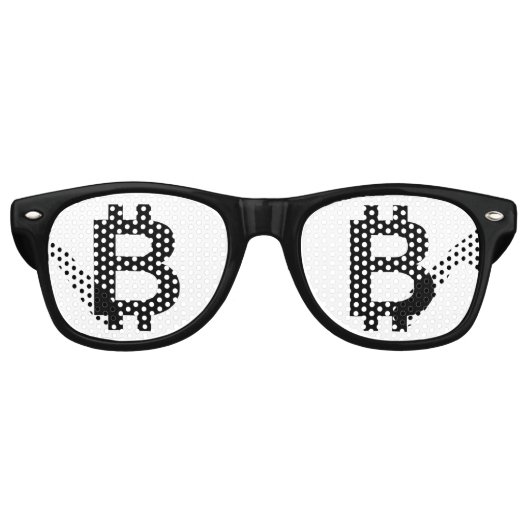 Lunettes de soleil rétro de fête Bitcoin B Bold (Devant)