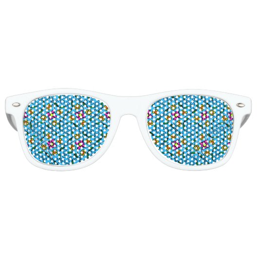 Lunettes de soleil rétro florales abstraites (Devant)