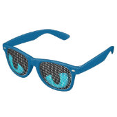 Lunettes de soleil rétro Freaky Blue Cat Eyes (Angulaire)