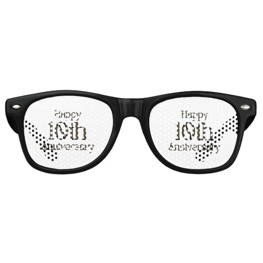 Lunettes de soleil rétro pour fête de 10e annivers (Devant)