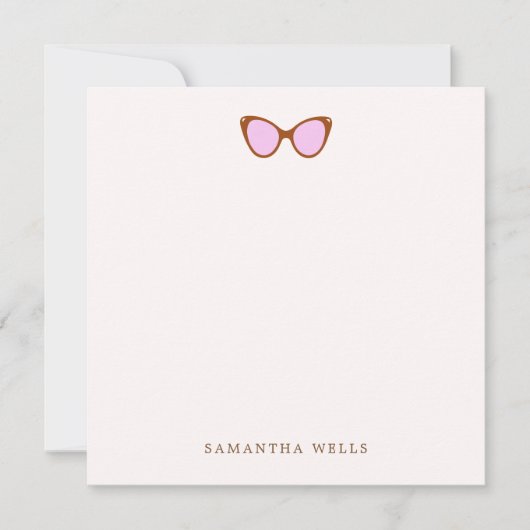 Lunettes de soleil rose rétro Merci personnalisé (Devant)