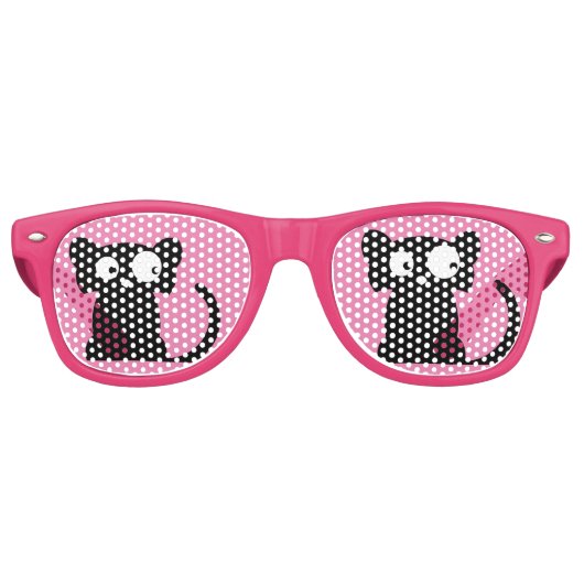 Lunettes de soleil ROSES drôle CHAT NOIR (Devant)