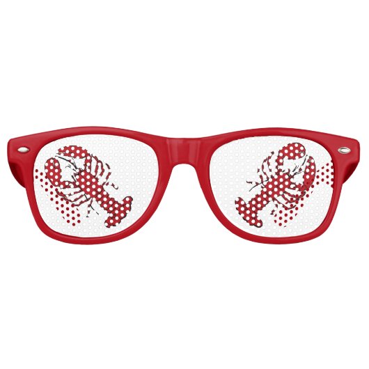 Lunettes de soleil rouge de homard rétros rockabil (Devant)