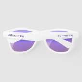 Lunettes De Soleil Simple Élégant Violet Nom Personnalisé Sur-Mesure (Dos)