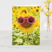 Lunettes De Soleil Sur La Carte D'Anniversaire Du (Fleur jaune)