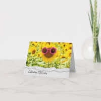 Lunettes de soleil sur Sunflower Carte d'anniversa