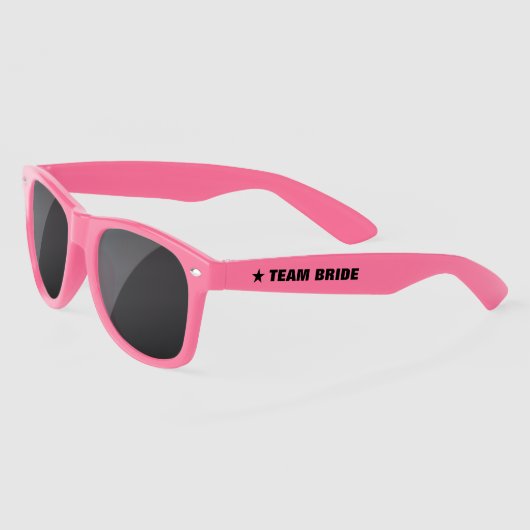Lunettes De Soleil Team Bride bachelorette sur mesure drôle rose (Gauche)
