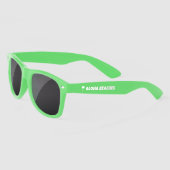 Lunettes de soleil Wayfarer vert néon avec logo pa (Gauche)