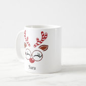 Lunettes de sucre de canne Reindeer Christmas Mug (Devant gauche)