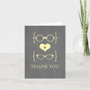 Lunettes Geek Jaune Carte de remerciements