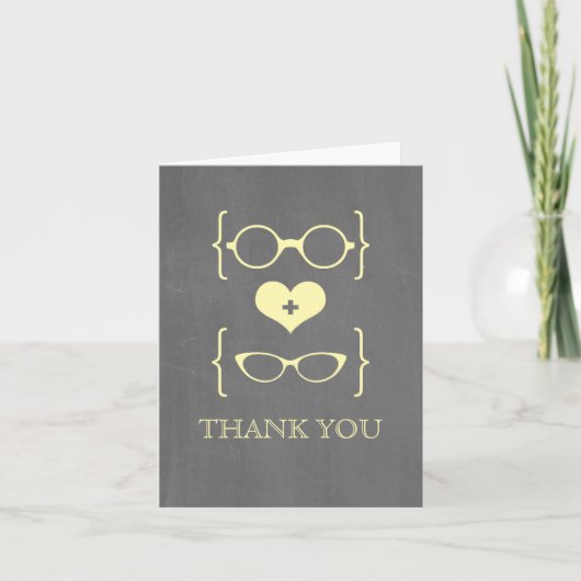 Lunettes Geek Jaune Carte Merci Tableau Noir (Devant)