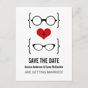 Lunettes Geeky Enregistrer la carte postale Date