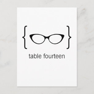 Lunettes Geeky Numéro de table Carte postale Orang