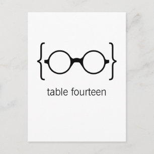 Lunettes Geeky Numéro de table Carte postale Orang