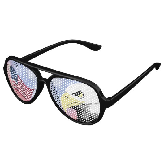 LUNETTES Patriotiques - Drapeau US & Aigle Bald (Angle)