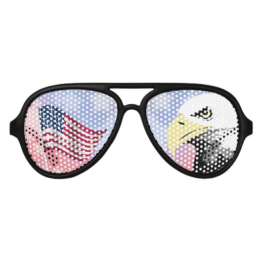 LUNETTES Patriotiques - Drapeau US & Aigle Bald (Devant)