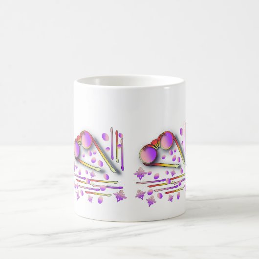 Lunettes violettes café Mug (Centre)