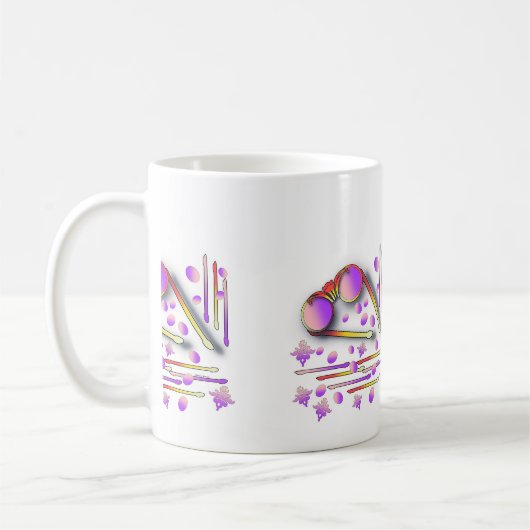 Lunettes violettes café Mug (Gauche)