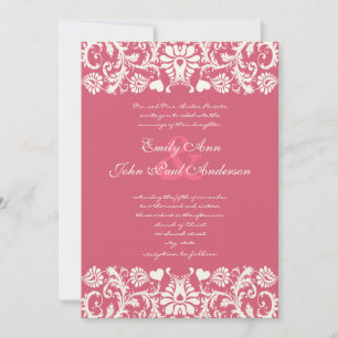 Luneysuckie rose Damask Faire-part de mariage