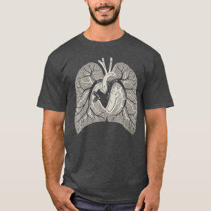 Lung Anatomy Human hart longen  T-shirt