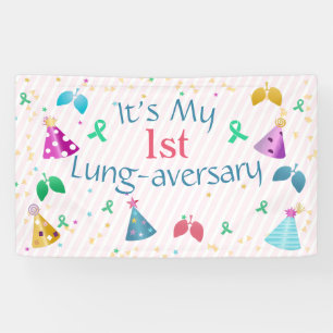 Lung-aversary Party Roze Streep Custom Spandoek