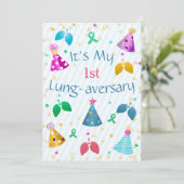 Lung-aversary Party Uitnodiging (Staand voorkant)