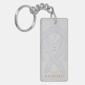 Lung Cancer Angel Awareness Ribbon Sleutelhanger (Voorkant Links)