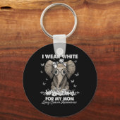 Lung Cancer Awareness Elephant White Ribbon for My Sleutelhanger (Voorkant)