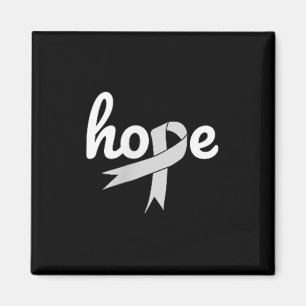 Lung Cancer Awareness Hope White Ribbon Chemo Chem Magneet