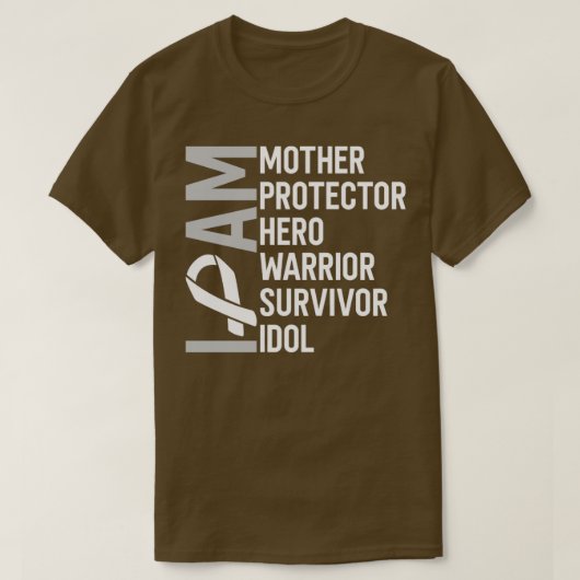 Lung Cancer Awareness I Am Moeder Hero Warrior Sur T-shirt (Design voorkant)