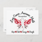 Lung Cancer Awareness Maand Vlinder 3.2 Briefkaart (Voorkant / Achterkant)