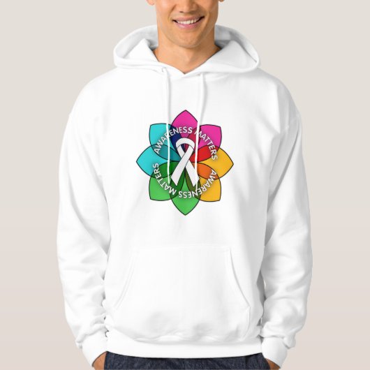Lung Cancer Awareness Matts Petals Hoodie (Voorkant)