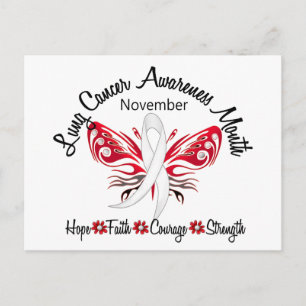Lung Cancer Awareness Month Butterfly 3.2 Briefkaart