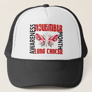 Lung Cancer Awareness Month Butterfly 3.4 Trucker Pet
