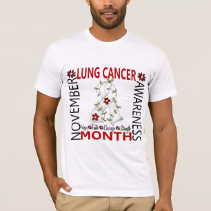Lung Cancer Awareness Month Flower Ribbon 4 T-shirt