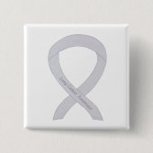 Lung Cancer Awareness Pearl Ribbon Custom Button (Voorkant)