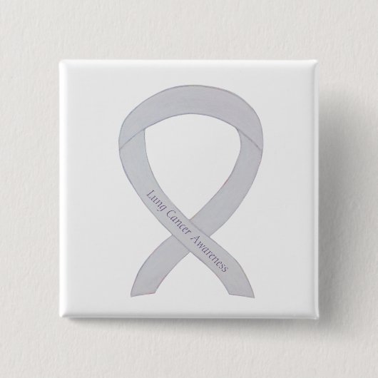 Lung Cancer Awareness Pearl Ribbon Custom Button (Voorkant)