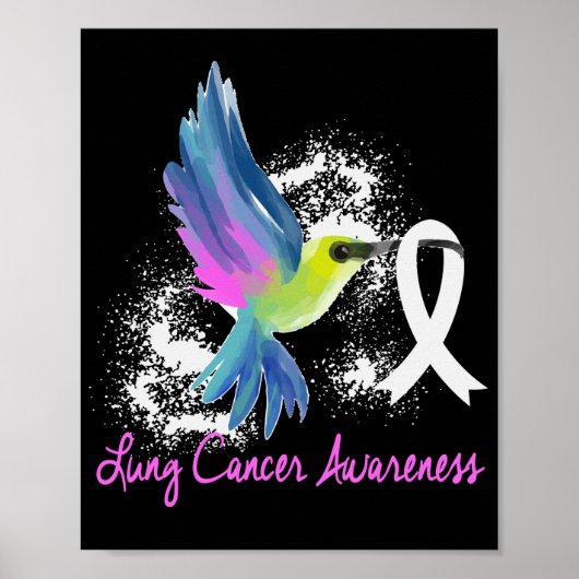Lung Cancer Awareness Pearl Ribbon Poster (Voorkant)