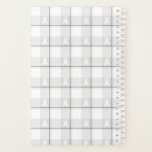 Lung Cancer Awareness Plaid Planner, White Ribbon (Dos)