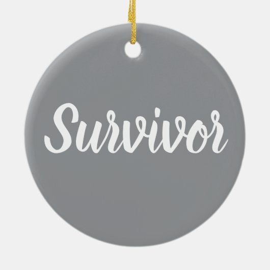 Lung Cancer Awareness Plaid White Ribbon Keramisch Ornament (Achterkant)