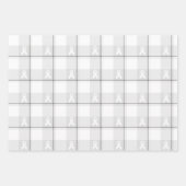Lung Cancer Awareness Plaid Wrapping Paper White (Voorkant 3)