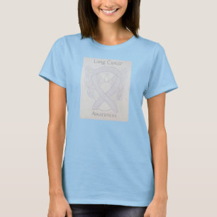 Lung Cancer Awareness Ribbon Angel Custom Shirt