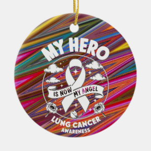 Lung Cancer Awareness Ribbon Keramisch Ornament