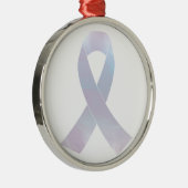 Lung Cancer Awareness Ribbon Metalen Ornament (Rechts)