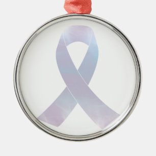 Lung Cancer Awareness Ribbon Metalen Ornament