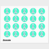 Lung Cancer Awareness Ribbon Ronde Sticker (Vel)