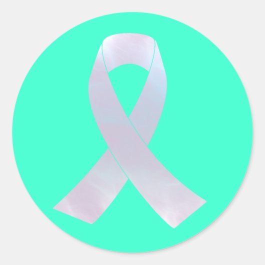 Lung Cancer Awareness Ribbon Ronde Sticker (Voorkant)