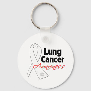 Lung Cancer Awareness Ribbon Sleutelhanger