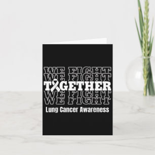 Lung Cancer Awareness Support We Fight White Ribbo Kaart